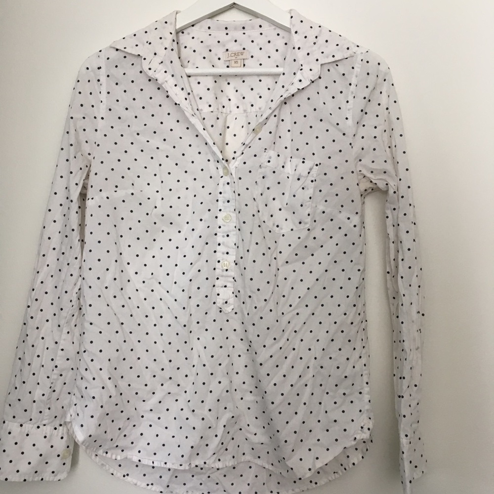 J. Crew Polka Dot Tunic Blouse